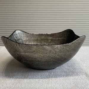 Beautiful textured glass bowl silvery colors